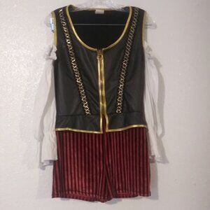 Spirit pirate women's size M black, red, white and gold costume